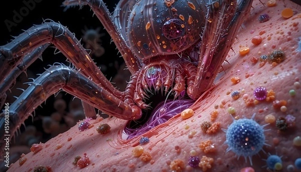 Obraz Microscopic Spider: A Digital Art Masterpiece