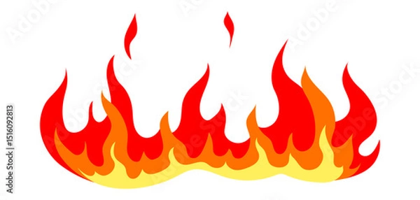 Obraz Illustration of stylized fire or flame. Burning red fire or bonfire.