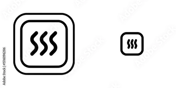 Fototapeta Modern vapor icon featuring sauna hot steam as an isolated symbol with editable stroke