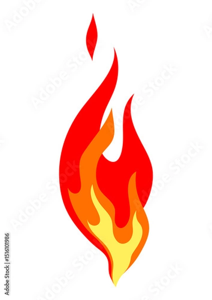 Obraz Illustration of stylized fire or flame. Burning red fire or bonfire.