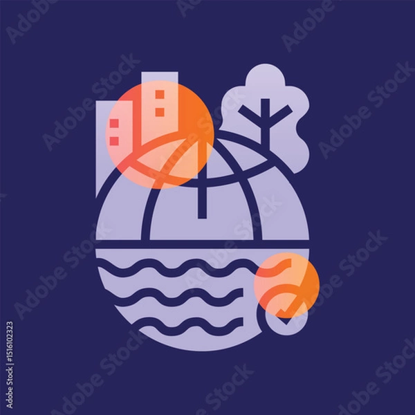 Obraz Machine Learning glassmorphism illustration.