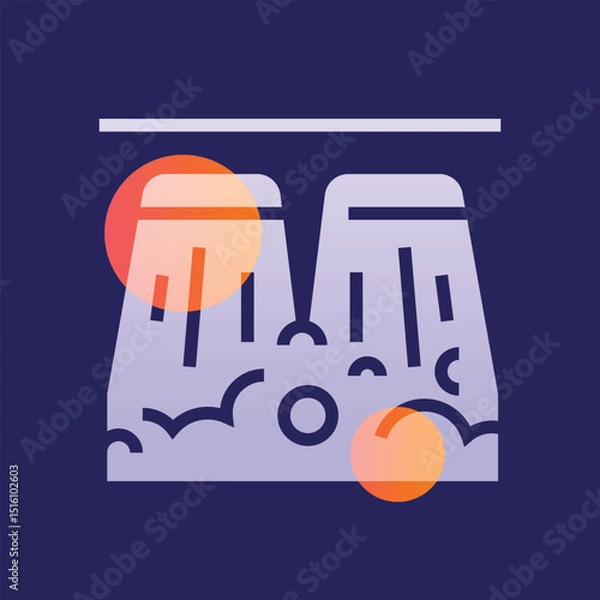 Obraz water reservoir glassmorphism illustration.