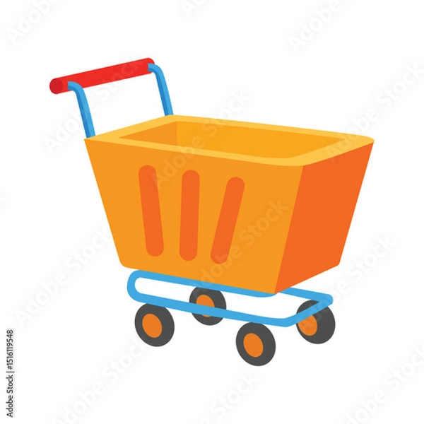 Fototapeta Check out this 2d icon of rolling shopping trolley