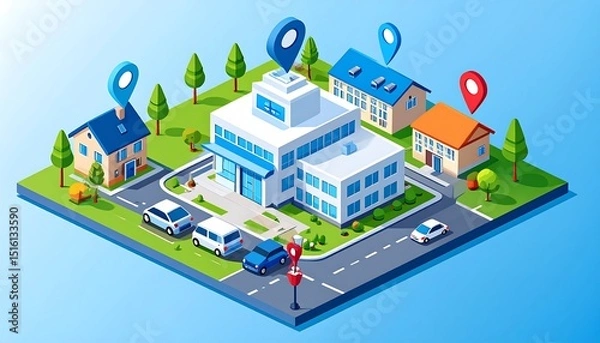 Obraz GPS Location City Map.