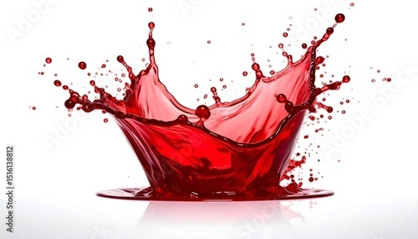 Fototapeta Red liquid splash crown.