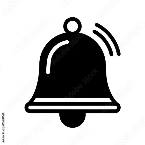 Fototapeta Notification Bell Vector: Bell with Indicator in Flat Design