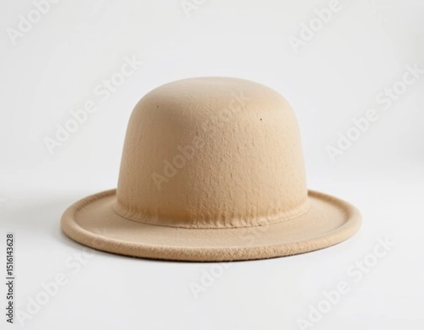 Fototapeta single wool hat on a white background, in a refined style, with sharp details, minimal reflection, studio glow, high resolution
