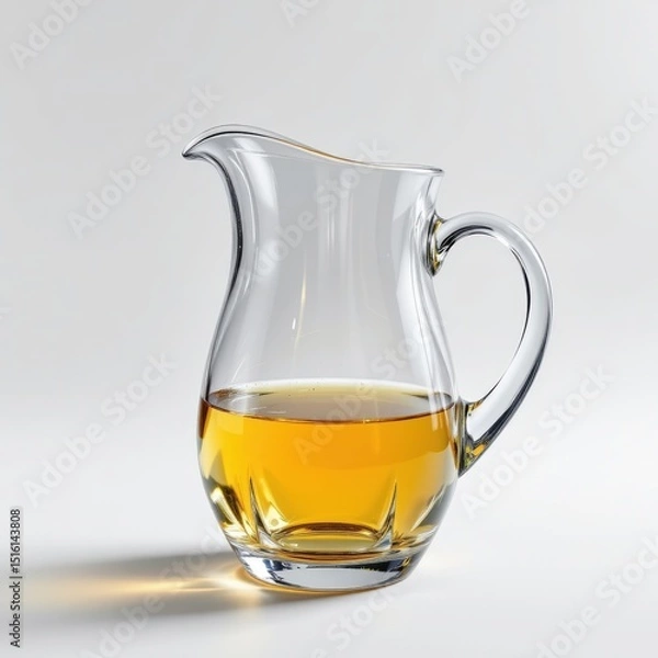 Obraz solo glass pitcher on a white background, in a professional style, with clear textures, faint shadow, balanced lighting, high resolution