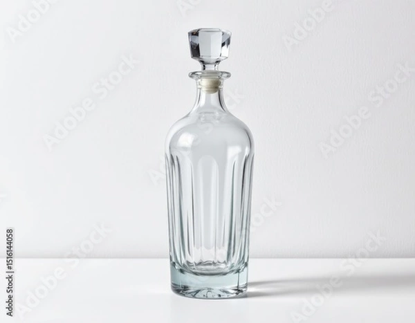 Obraz solo crystal decanter on a white background, in a professional style, with clear textures, faint shadow, balanced lighting, high resolution