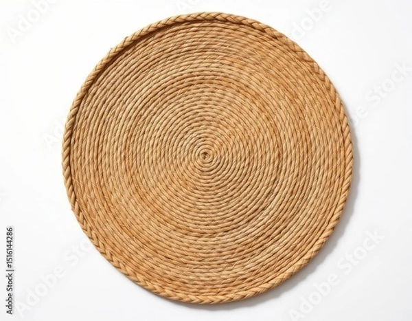 Obraz solo woven mat on a white background, in a professional style, with clear textures, faint shadow, balanced lighting, high resolution