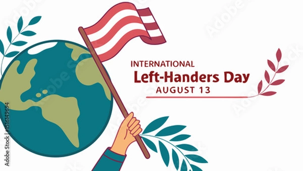 Fototapeta Left-Hand Celebration Vector Design with Text Elements.eps