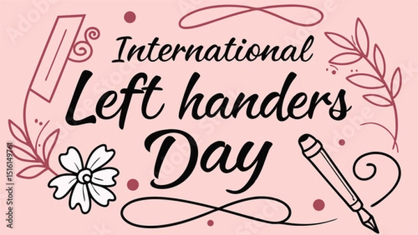 Fototapeta Unique Illustration for Lefthanders Day.eps