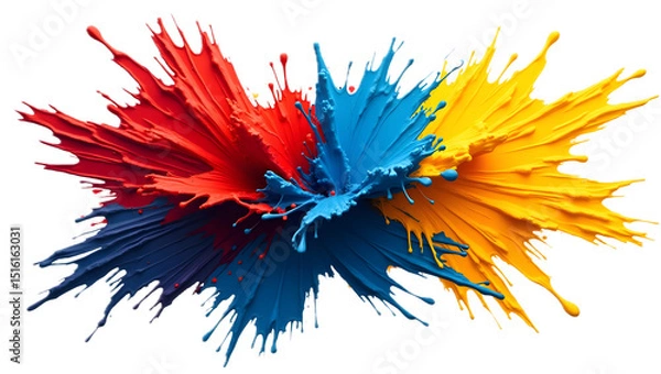 Obraz Vibrant color splash on white background