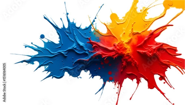 Obraz Vibrant color splash on white background
