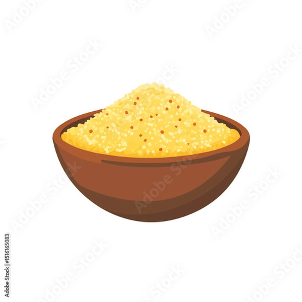 Obraz My Simple flat 2D icon, couscous bowl isolated on a transparent background, vector, flat design, animation design, simple flat 2D icon, minimalist design, clipart. eps