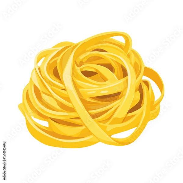 Obraz My Simple flat 2D icon, fettuccine noodles isolated on a transparent background, vector, flat design, animation design, simple flat 2D icon, minimalist design, clipart. eps