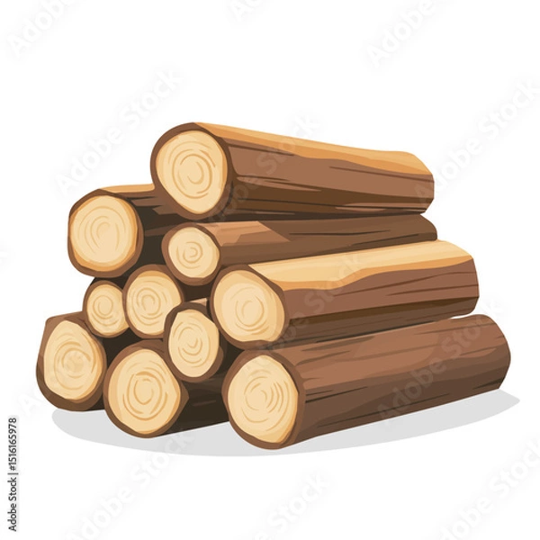 Obraz My Simple flat 2D icon, log pile isolated on a transparent background, vector, flat design, animation design, simple flat 2D icon, minimalist design, clipart. eps