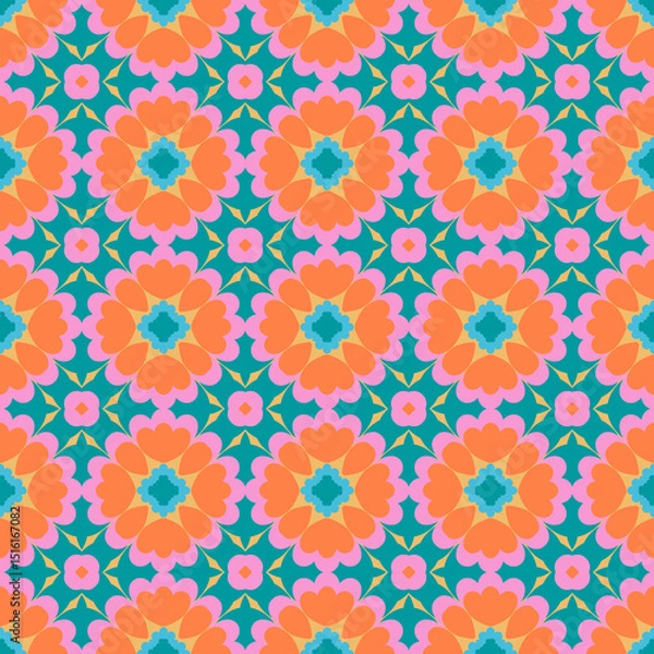 Obraz Geometric Pattern in Sunset Ocean Colors

