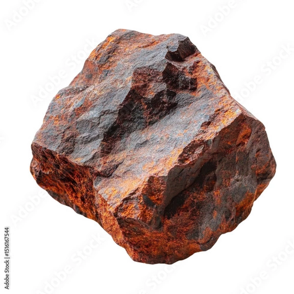 Obraz hematite mineral stone on transparent background.