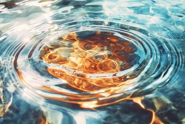 Obraz Rippling water reflection serene pool nature photography tranquil environment close-up view water dynamics
