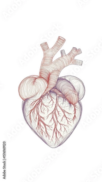 Obraz human heart vector illustration on transparent background.