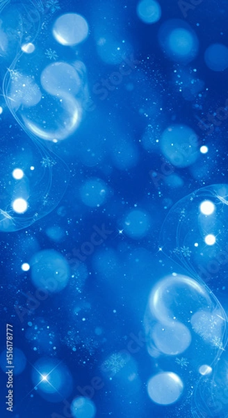 Obraz Abstract Blue Bokeh Lights Background with Sparkling Effect