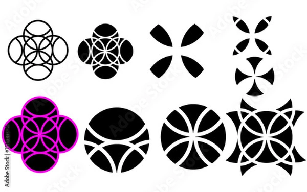 Obraz vector set of abstract floral elements