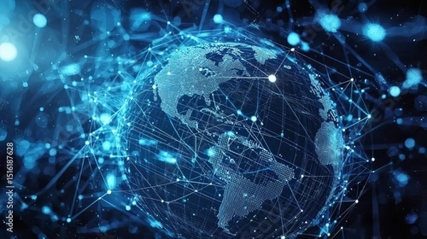 Fototapeta Understanding the evolution of worldwide social networks.