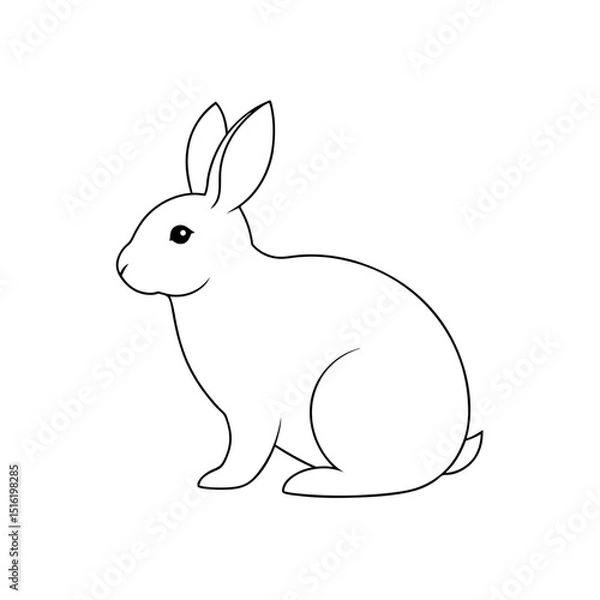 Fototapeta The Omilteme Cottontail A Rare Rabbit From Mexico On A Simple White Canvas