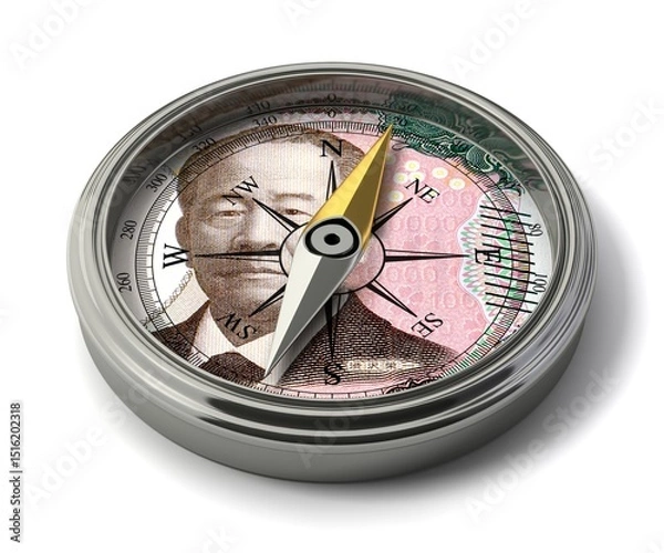 Obraz 日本紙幣の方位磁針