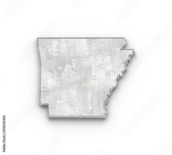Fototapeta 3D Map of Arkansas State on isolated transparent png
