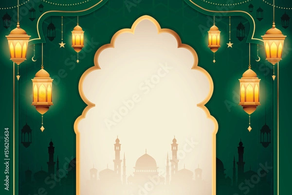 Obraz Green Gradient Eid al-adha Composition