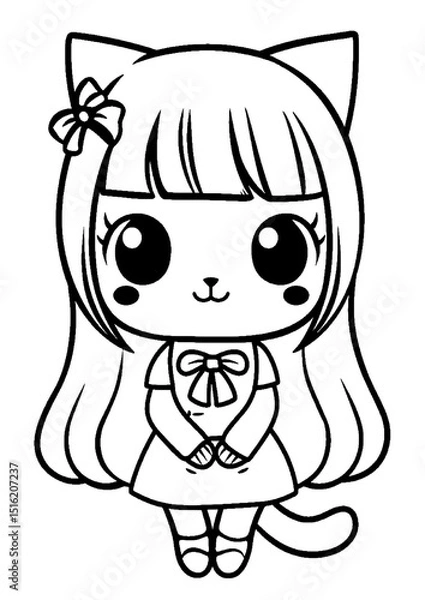 Obraz coloring book with cartoon character