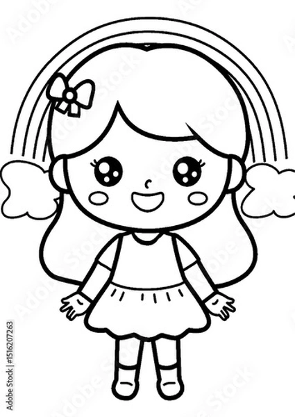 Obraz coloring book with cartoon character