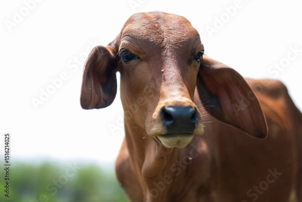 Fototapeta Cows are eating grass, nature background