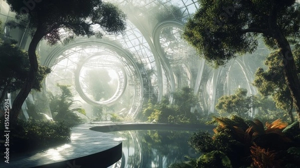 Fototapeta 3D futuristic eye interface with scaffolding visuals shows a high-tech digital vision system.