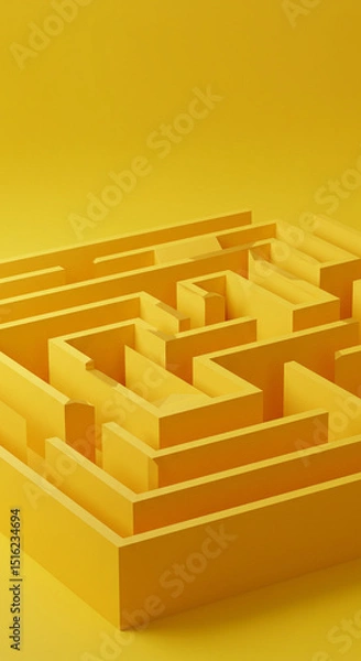 Obraz Solving the Yellow Maze Concept Illustration