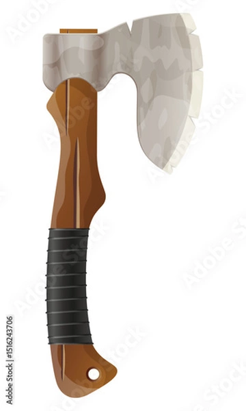 Fototapeta detailed vector illustration showing of fantasy and ancient weapons mace isolated on white background