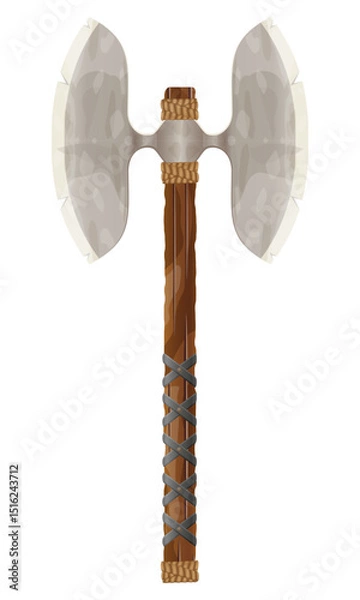Fototapeta detailed vector illustration showing of fantasy and ancient weapons mace isolated on white background