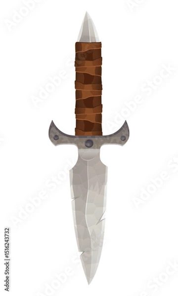 Fototapeta detailed vector illustration showing of fantasy and ancient weapons knife isolated on white background