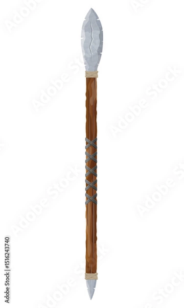 Fototapeta detailed vector illustration showing of fantasy and ancient weapons spear isolated on white background