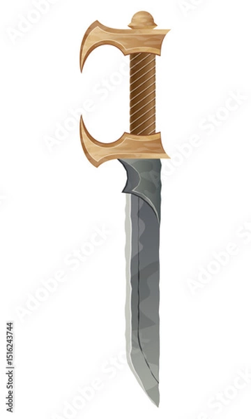 Fototapeta detailed vector illustration showing of fantasy and ancient weapons sword isolated on white background