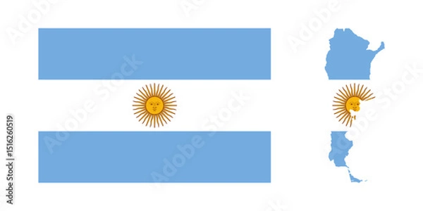 Obraz Argentina flag map icon symbol