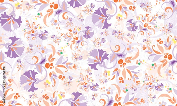 Fototapeta Seamless repeating floral pattern.Vector