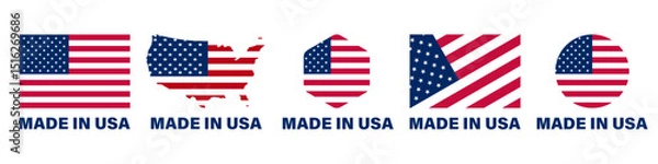 Obraz Made in USA icons set