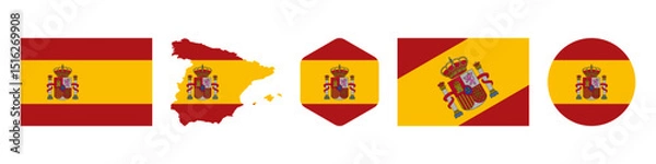 Obraz Spain flag stickers icon set