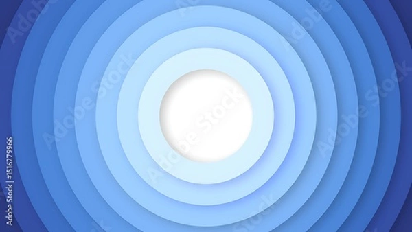 Fototapeta Abstract blue concentric circle layers creating a modern minimalist geometric design