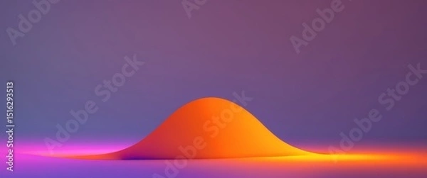 Obraz Gaussian Curve Illustration with Abstract Gradient Background, Orange and Purple Tones.