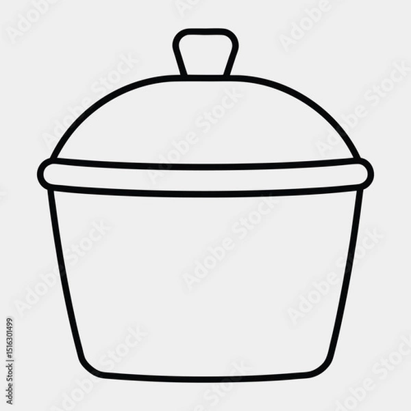 Fototapeta line art of a food storage container on the white background 2.eps
