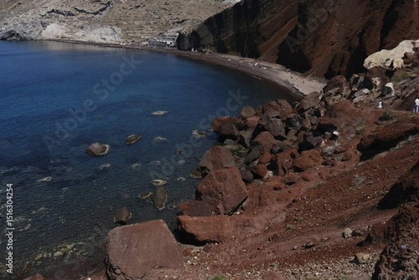 Obraz paysage caldeira Santorin plage